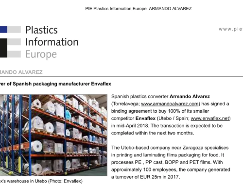 Spanish plastics converter Armando Alvarez has signed a binding agreement to buy 100% of its smaller competitor Envaflex
